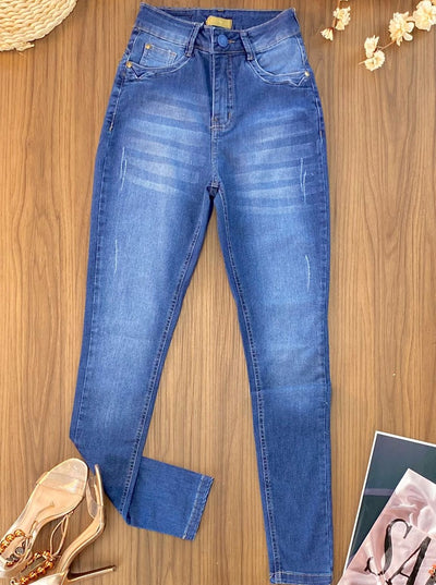 Calça Jeans Skinny Puídos Casual 7134/1001   (7/B)