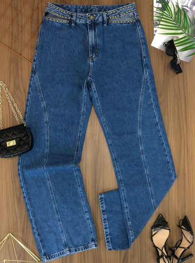 Calça Consciência Jeans Wide Leg tachas 22599 (CO/E)