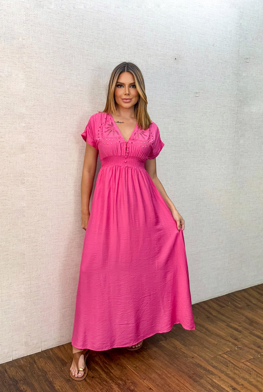 Vestido Detalhe Gola 92542