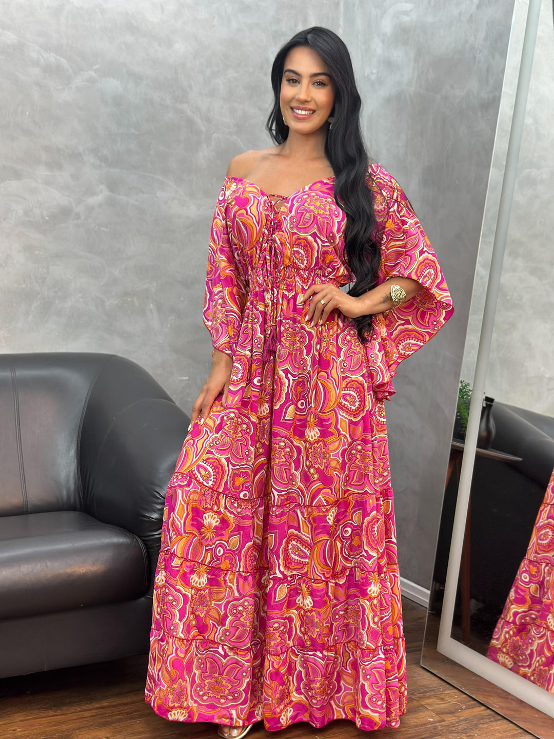 Vestido Longo Estampado 1721