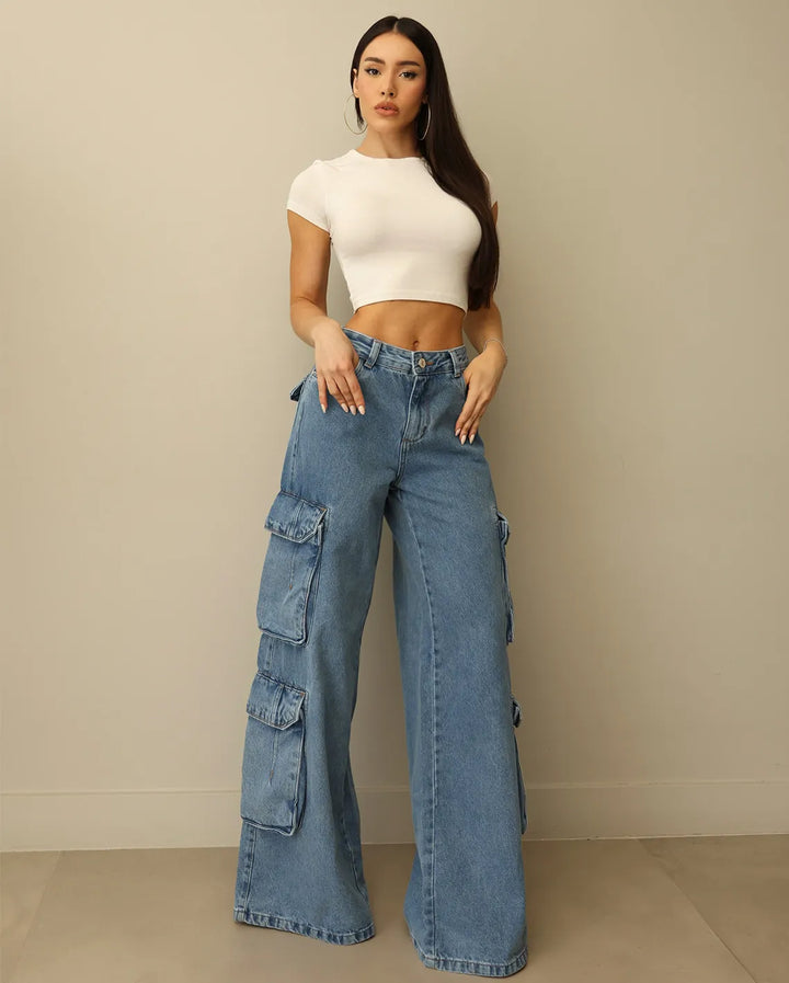 Calça Wide Leg Cargo 24957 (4N)