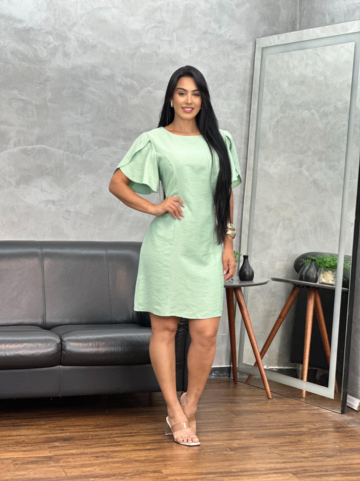 Vestido Curto Detalhe Manga X026 (3D)