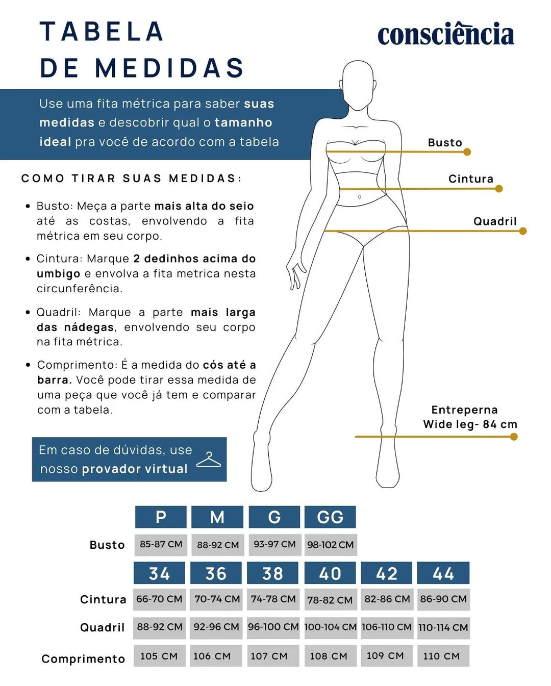 Calça Consciência Jeans Wide Leg 28000
