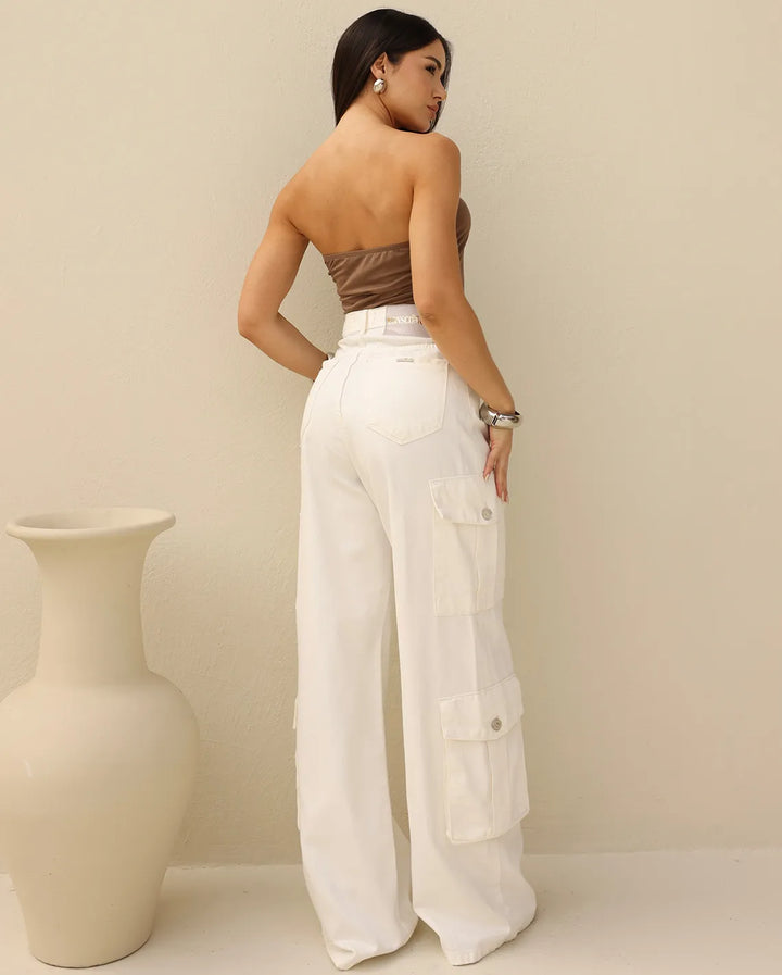 Calça Jeans Wide Leg Cargo 24729