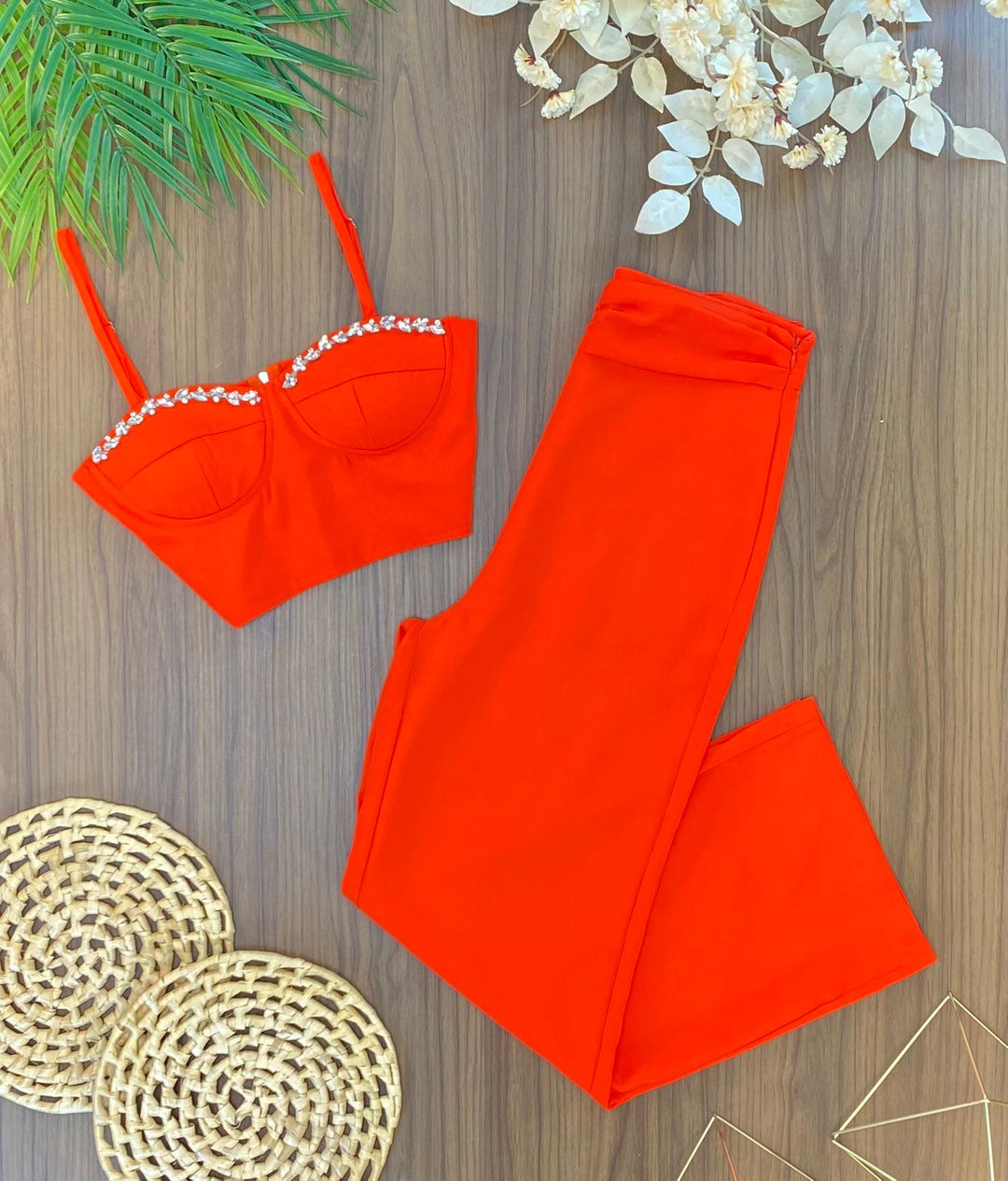 Conj. Cropped com Bojo e Calça Pantalona 2351