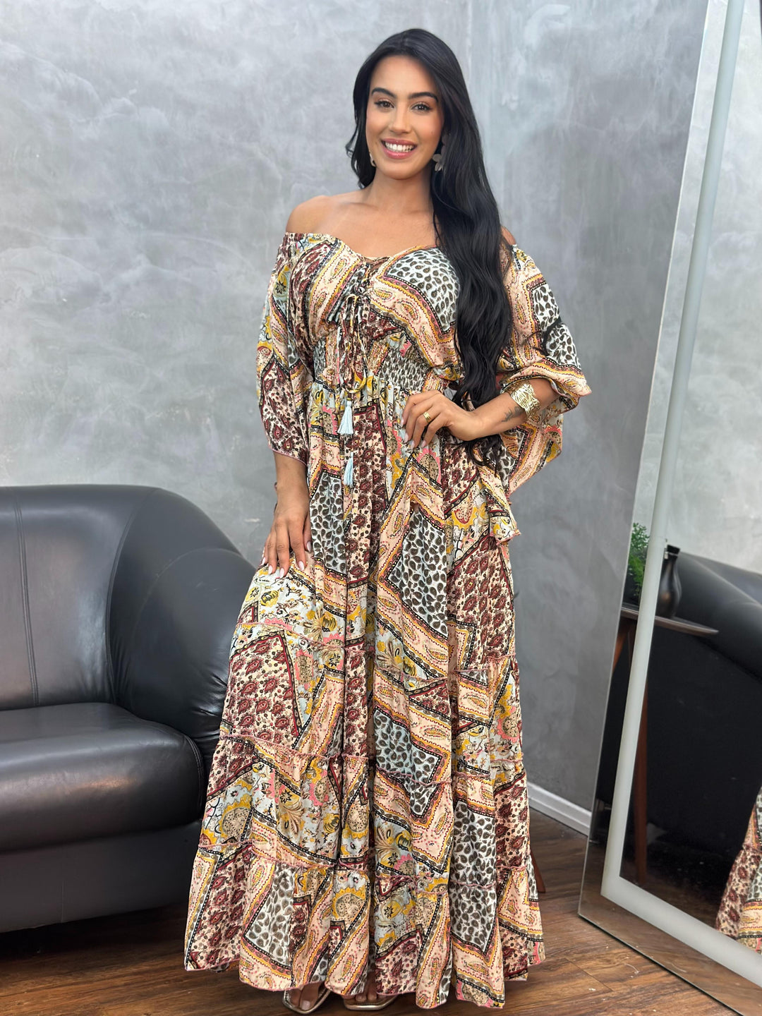 Vestido Longo Estampado 1721