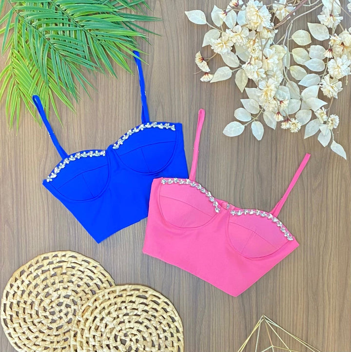Conj. Cropped com Bojo e Calça Pantalona 2351