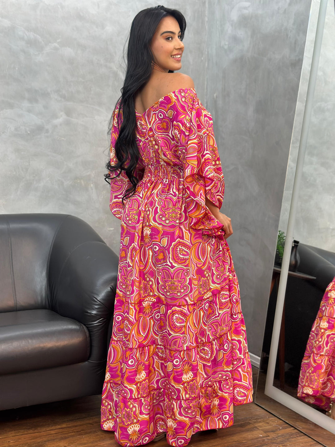 Vestido Longo Estampado 1721