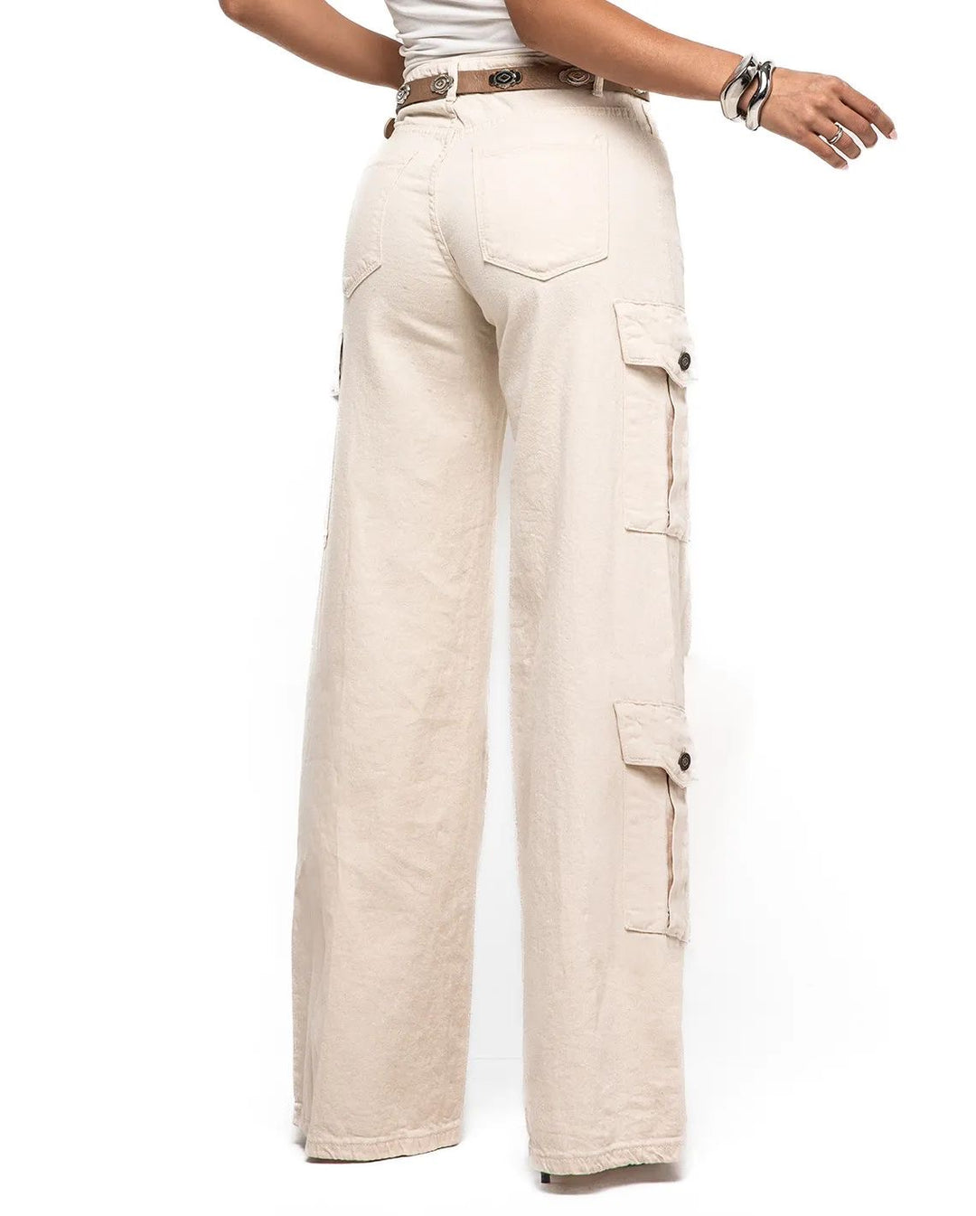 Calça Jeans Wide Leg Cargo 24757. 4(C)