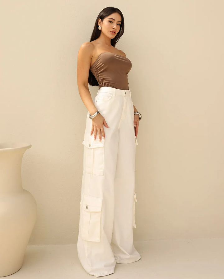 Calça Jeans Wide Leg Cargo 24729