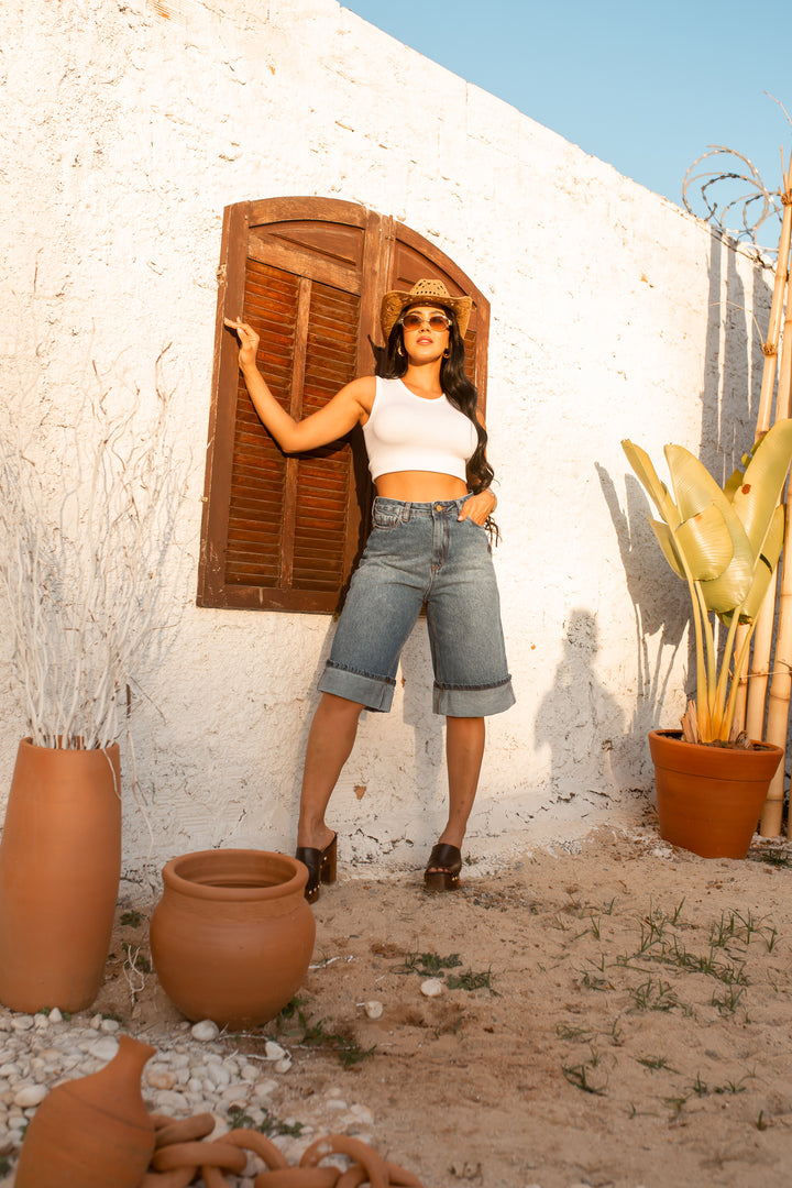 Bermuda Jeans Barra Virada 24958 (6-L)