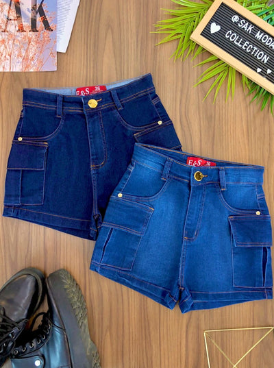 Short Jeans Bolso Cargo 141126.  12(E)