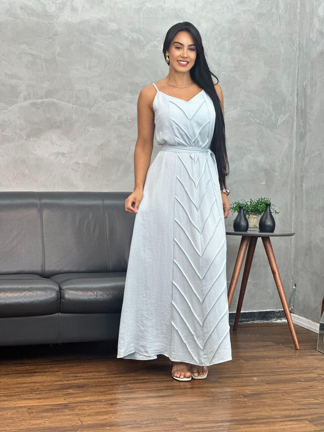 Vestido Longo Detalhe Frontal 3630. (3-H)