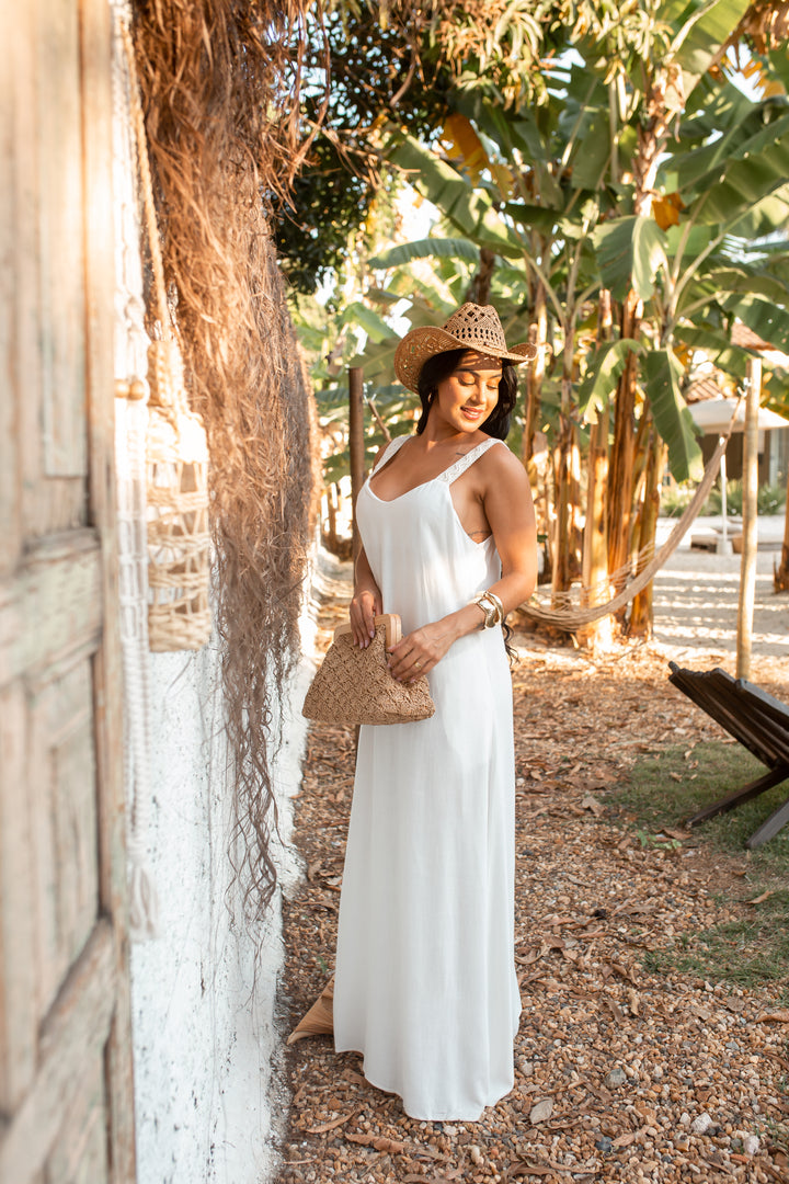 Vestido Longo Alça Bordada 1193. (3-F)