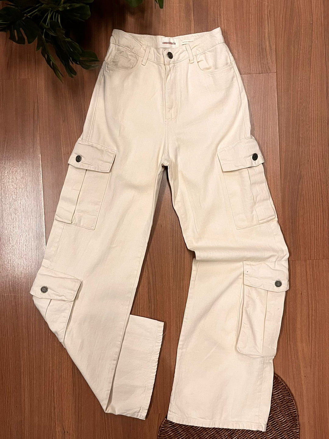 Calça Jeans Wide Leg Cargo 24757. 4(C)