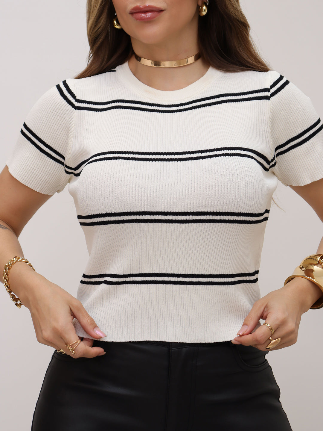 Blusa Detalhe Listrada X75 (1H)