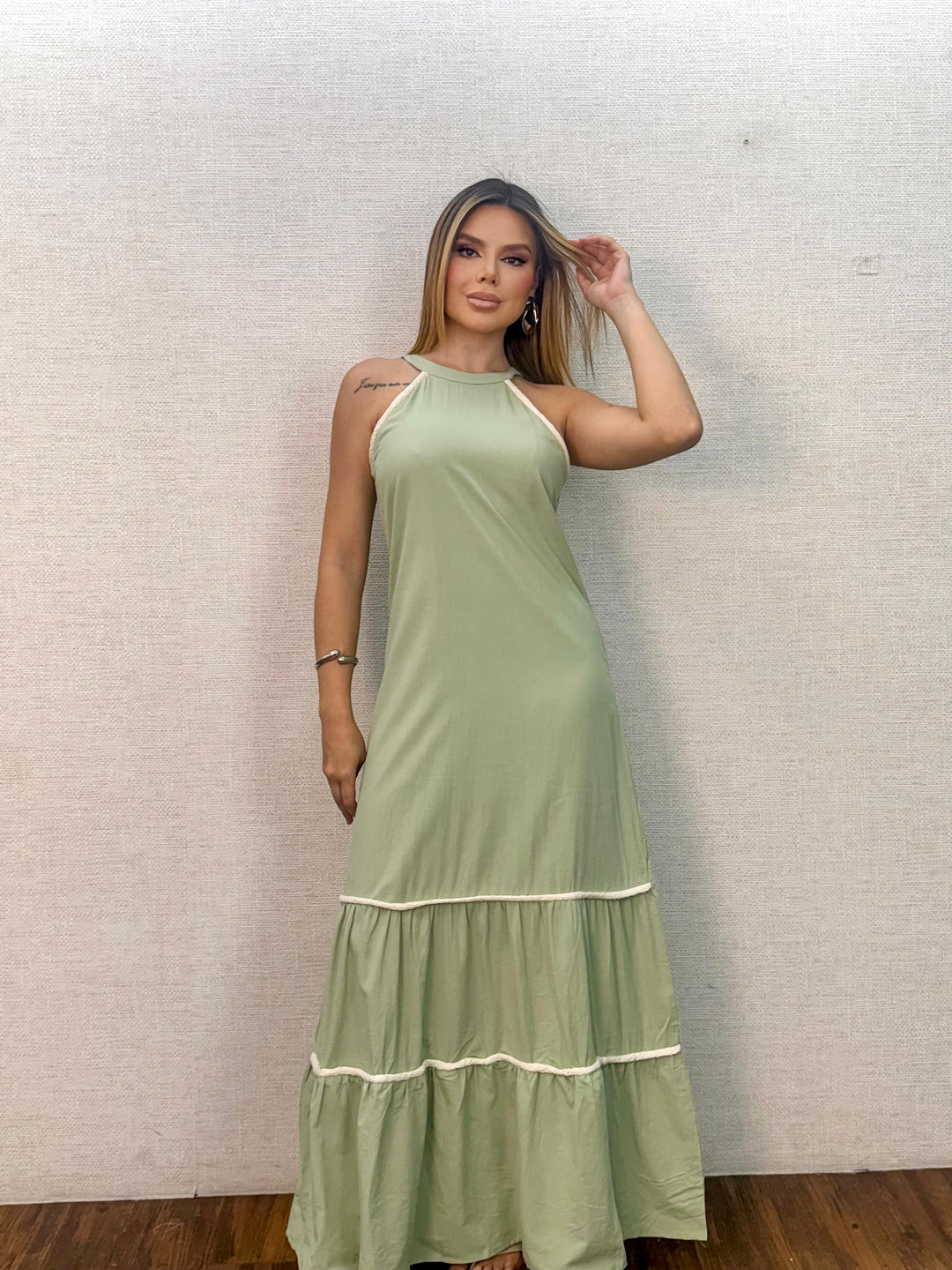 Vestido Longo Detalhe Corda 990161 (3B)