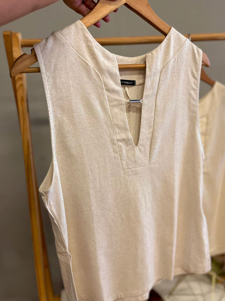 Blusa Linho Decote V 26032