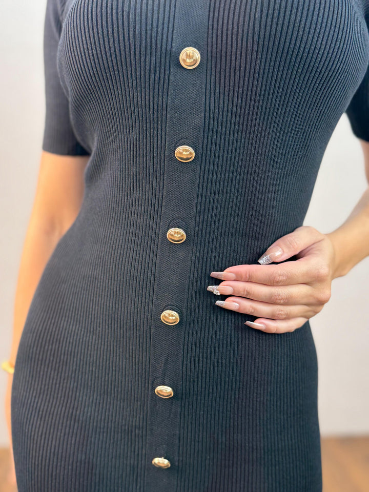 Vestido Modal Botões X565. (3-H)