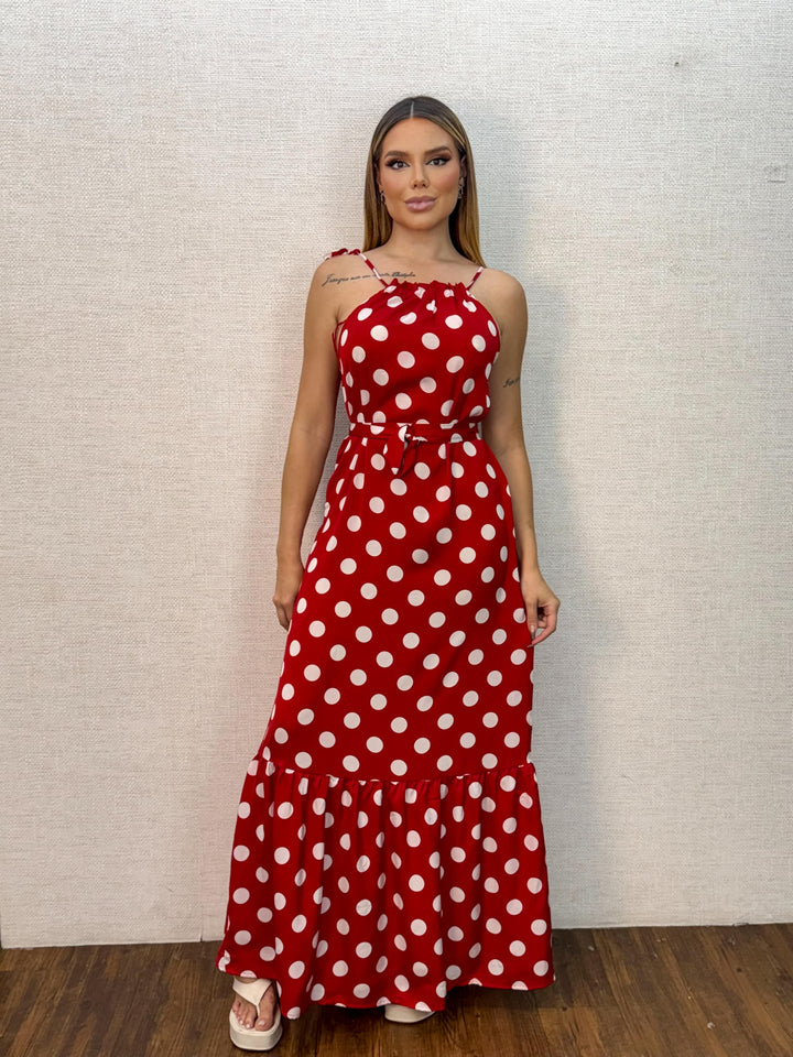 Vestido Longo Poá 990114. (3-F)