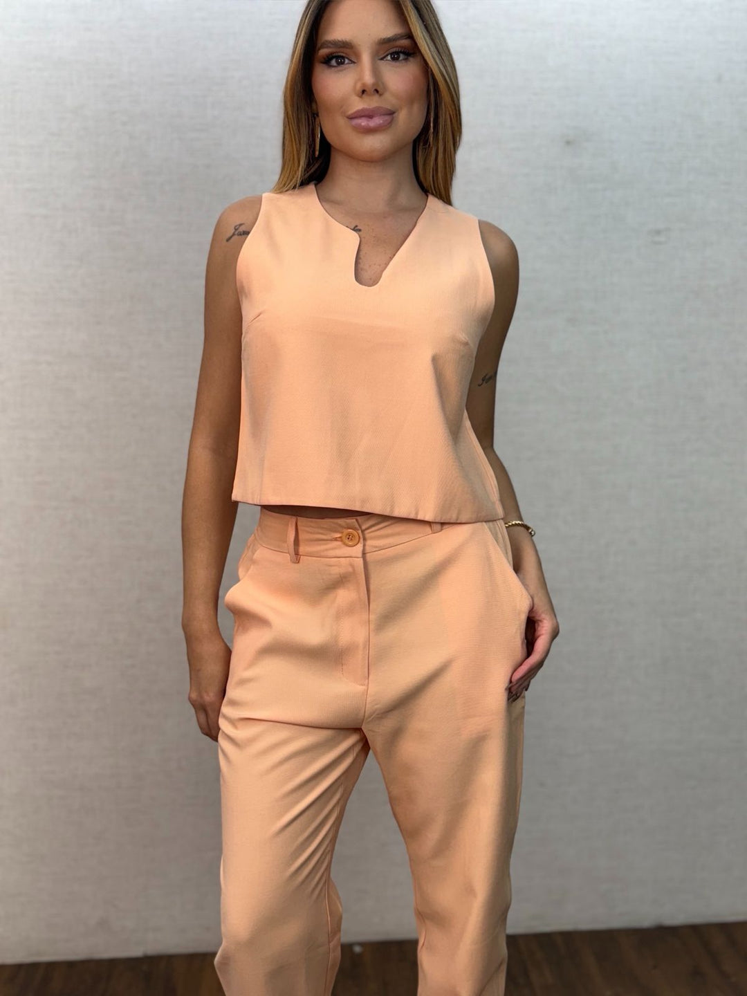 Calça Reta Bolso Fake 2224/2