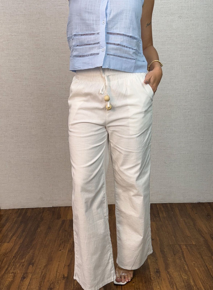 Calça Linho Detalhe Lateral 358785. (4-A)