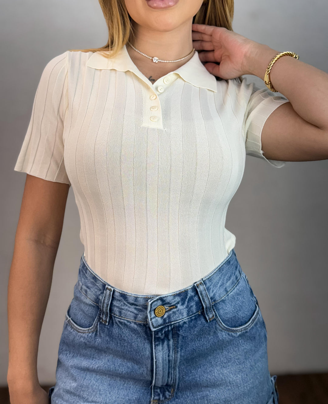 Blusa Polo Detalhe Relevo 0261. (2-F)