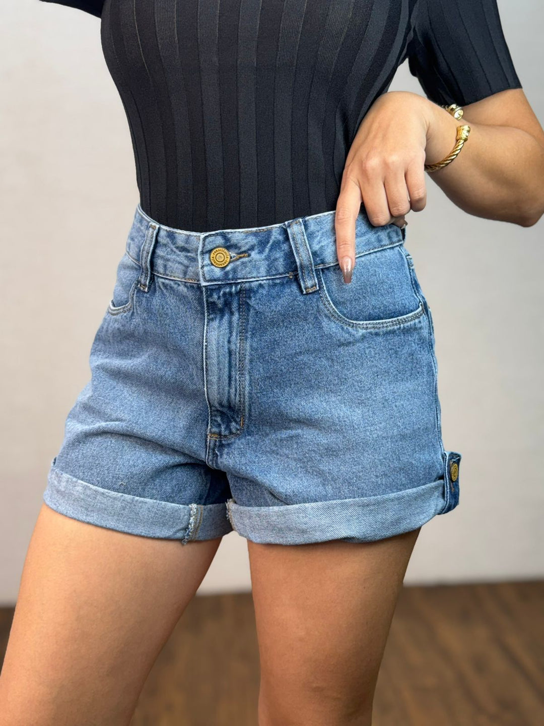 Short Jeans Barra Dobrada 24276. (6-E-F)