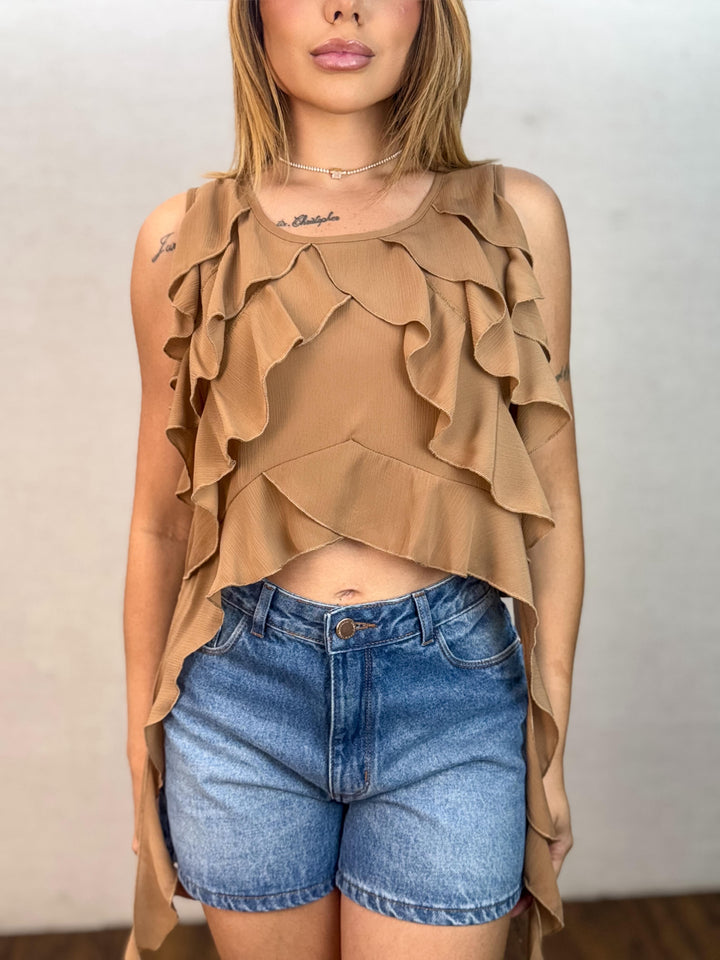 Cropped Boho Babado 1179. (2-E)