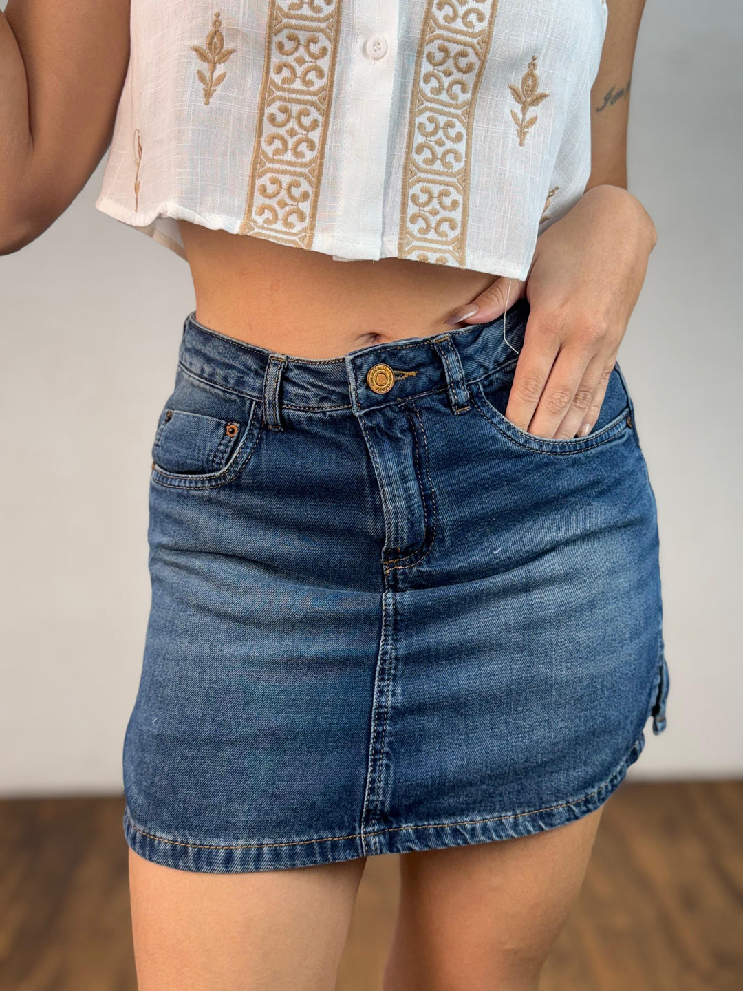 Short Saia Aberturas Na Barra 24486. (6-M)