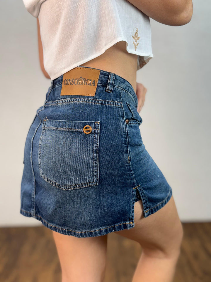 Short Saia Aberturas Na Barra 24486. (6-M)