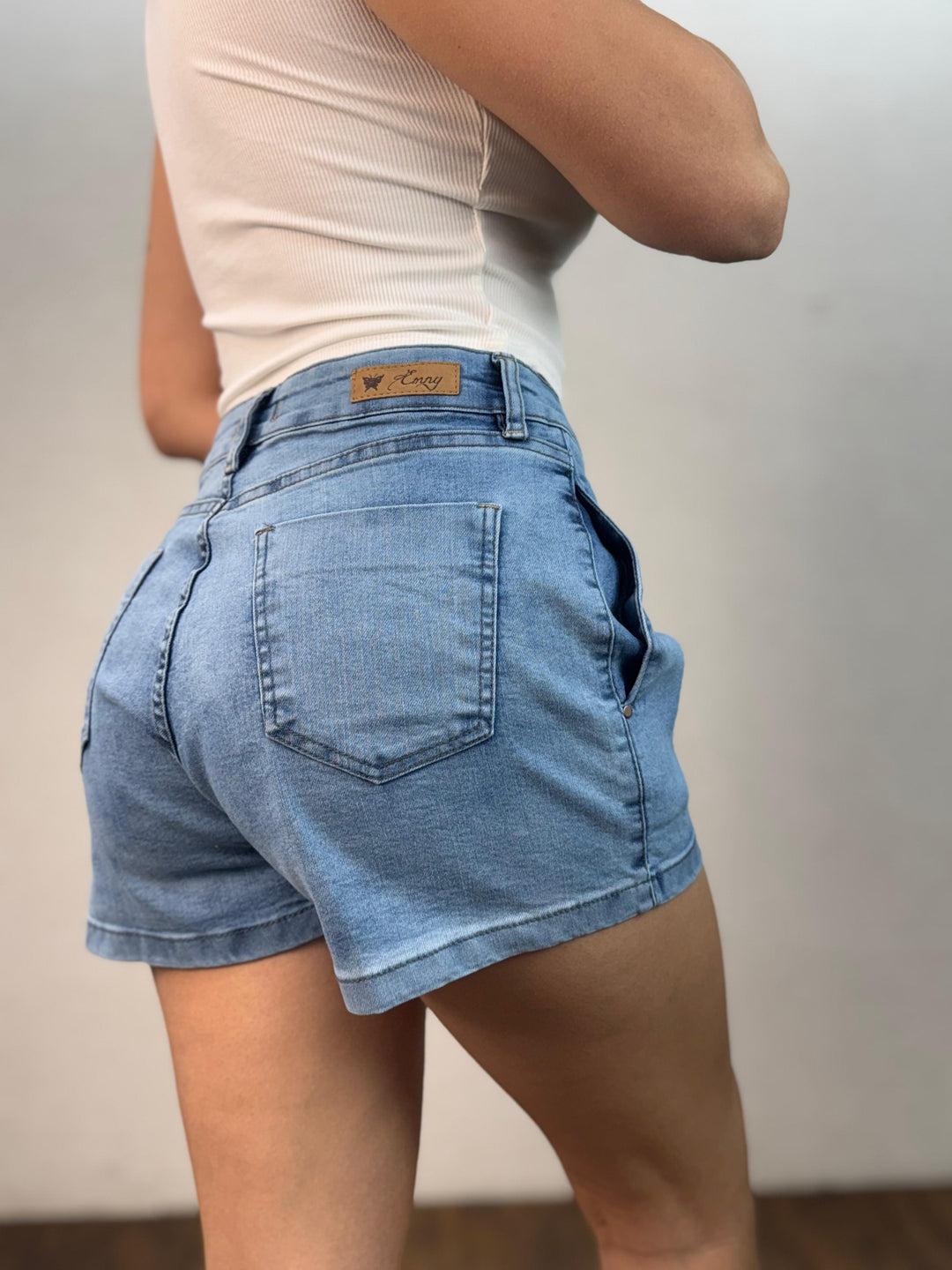 Short Jeans Bordado Peixinho 7726/1003 B. (6-I)