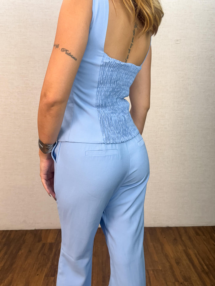 Conj. Cropped Alça Quadrada e Calça Wide Leg 1521 (5I)