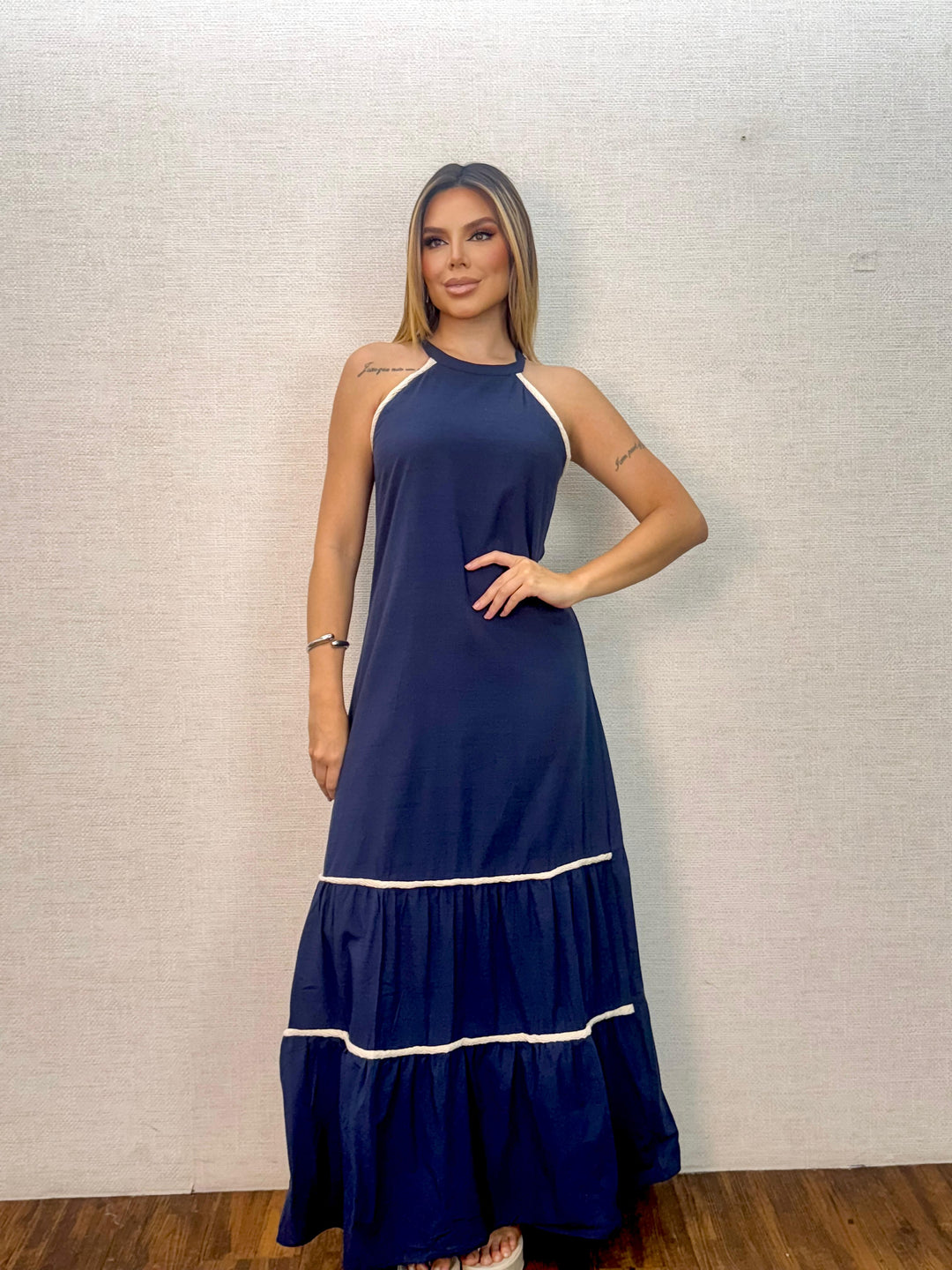 Vestido Longo Detalhe Corda 990161 (3B)