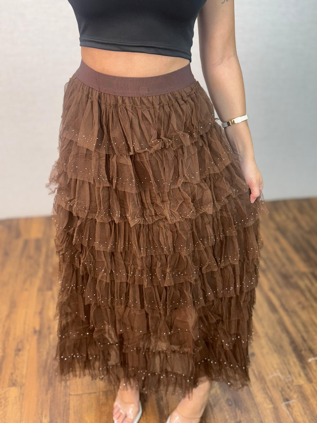 Saia Tule Camadas Brilho 65452