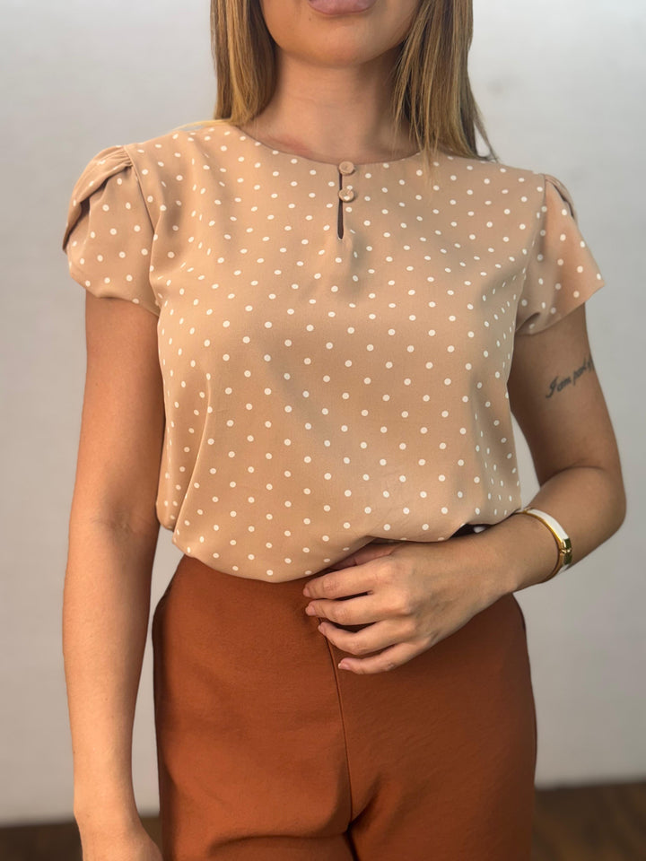 Blusa Poá Gola Botão 99265. (2-F)