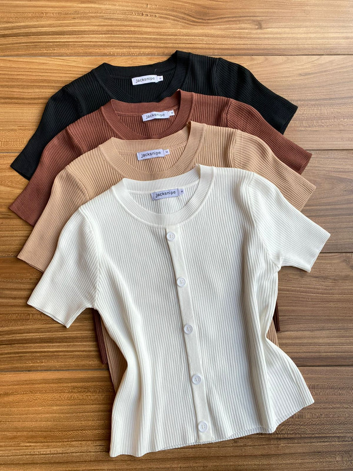 Blusa Canelada Detalhe Botão X39  ( 1-D )