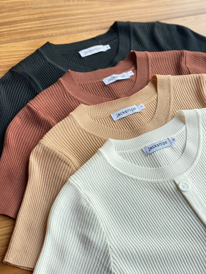 Blusa Canelada Detalhe Botão X39  ( 1-D )
