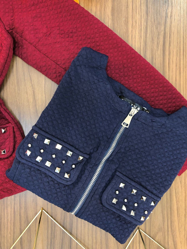 Jaqueta Texturizada Detalhe Tarjas 8606   (15-D)