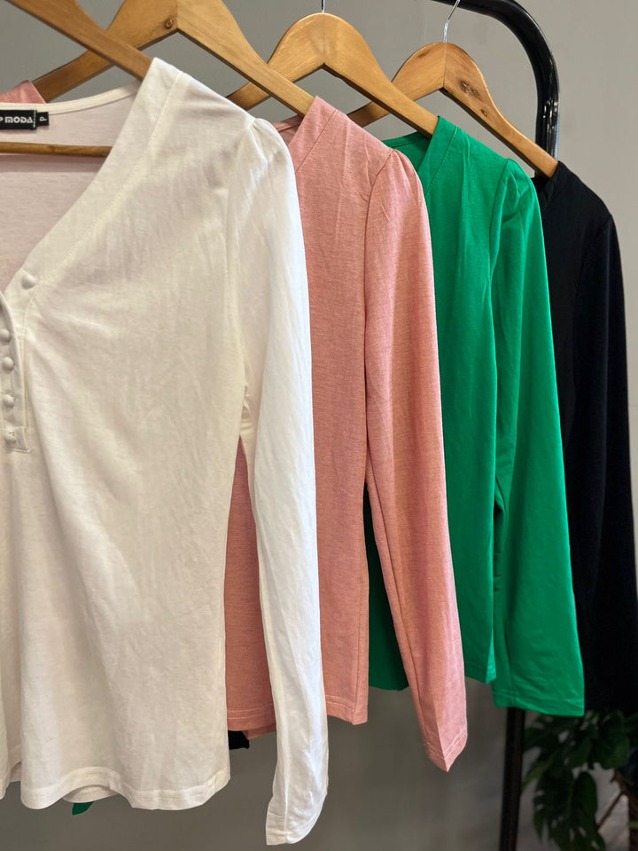 Blusa Básica Botões 1552   (1-G)