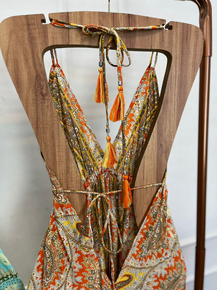 Vestido Longo Indiano Decote 3152