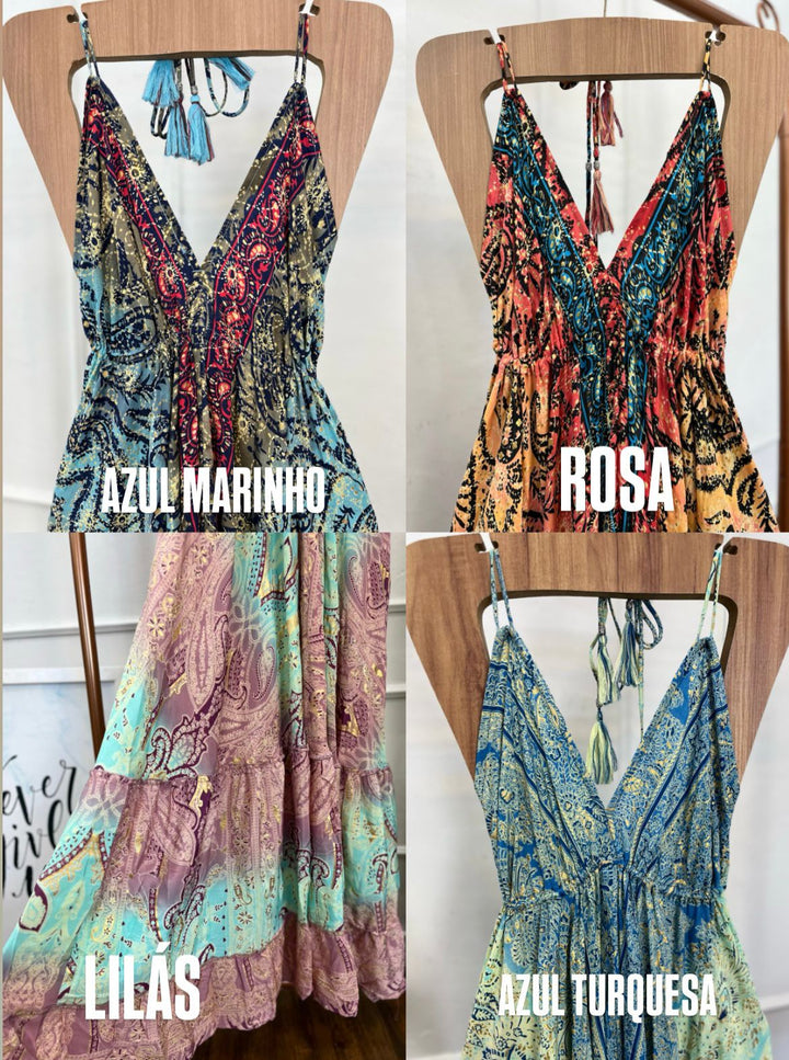 Vestido Longo Indiano Decote 3152