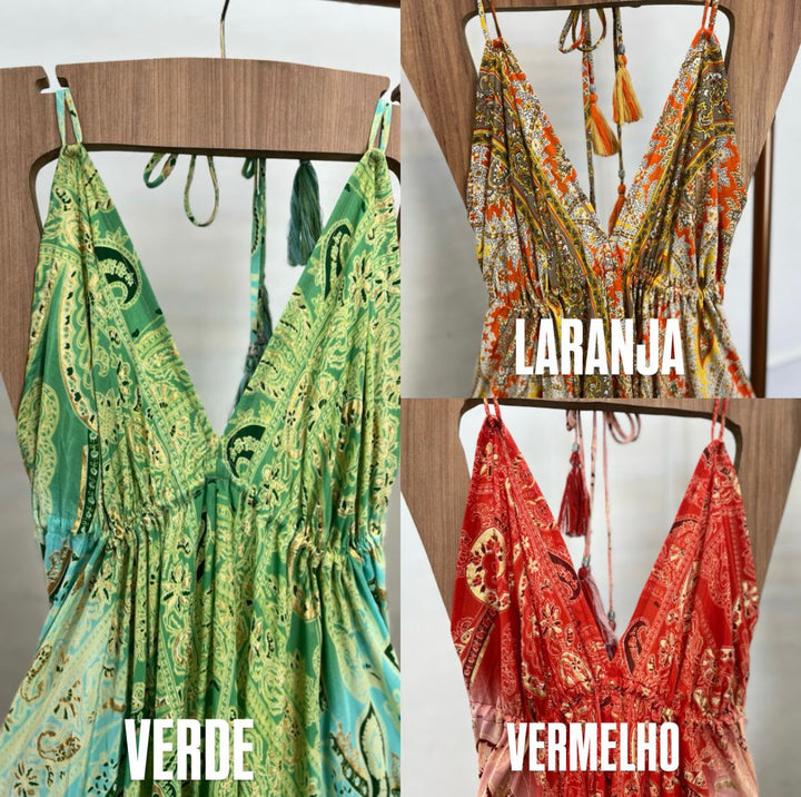 Vestido Longo Indiano Decote 3152