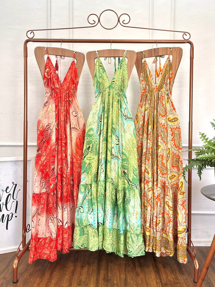 Vestido Longo Indiano Decote 3152
