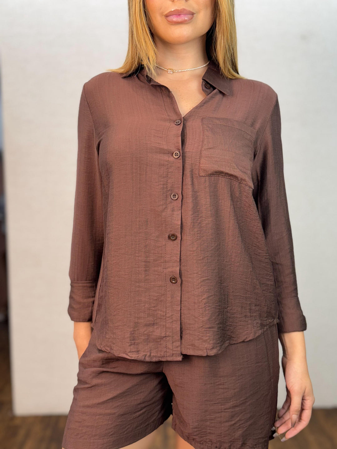 Conj. Camisa Social e Short Cós Pregas 77330 (5F)