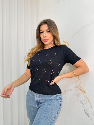 Blusa Detalhe Pedraria 9710  (2/D)